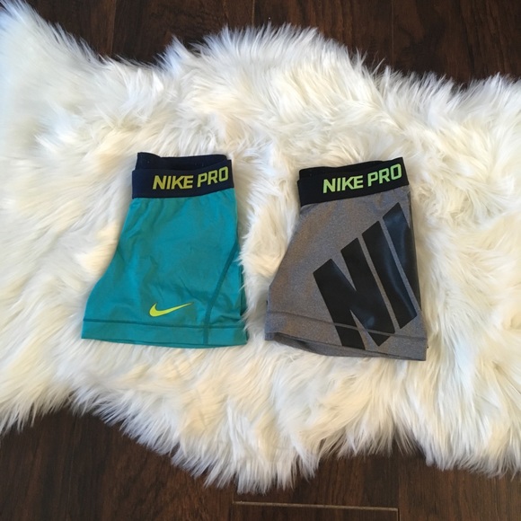Nike Pants - Lot of 2 nike pro gray blue shorts 2.5 size XS
